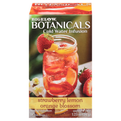 Bigelow Botanicals Strawberry Lemon Orange Blossom Herbal Tea Bags, 18 count, 1.23 oz, 18 Each