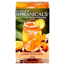 Bigelow Botanicals Cold Water Infusion Peach Lemonade Acai Tea Bags, 18 count, 1.23 oz