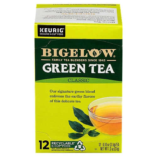 Bigelow Classic Green Tea K-Cup Pods, 0.10 oz, 12 count