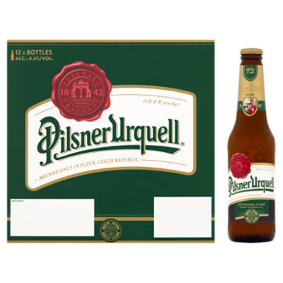 Pilsner Urquell The Original Pilsner Beer, 330 ml, 12 count
