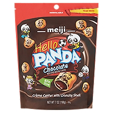 Meiji Hello Panda Chocolate Crème Center with Crunchy Shell Cookies Bite Size, 7 oz