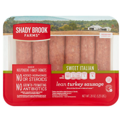 Shady Brook Farms Sweet Italian Lean Turkey Sausage, 6 count, 20 oz, 20 Ounce