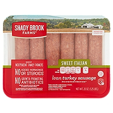 Shady Brook Farms Sweet Italian Lean Turkey Sausage, 6 count, 20 oz