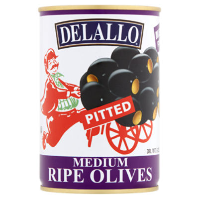 DeLallo Medium Pitted Ripe Olives, 6 oz