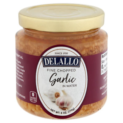 DeLallo Fine Chopped Garlic in Water, 6 oz