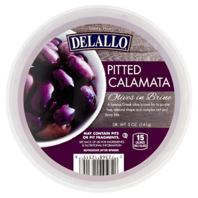 DeLallo Pitted Calamata Olives in Brine, 5 oz