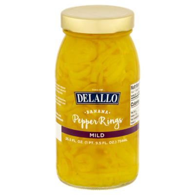 DeLallo Mild Banana Pepper Rings, 25.5 fl oz