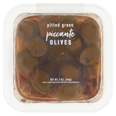 DeLallo Pitted Green Piccante Olives, 8 oz, 8 Ounce