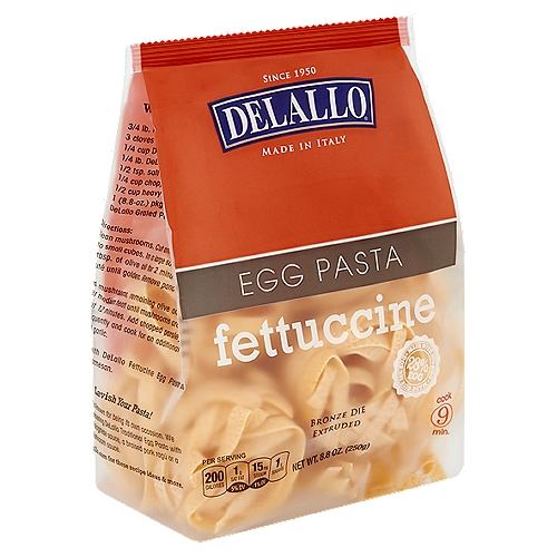 DeLallo Fettuccine Egg Pasta, 8.8 oz
