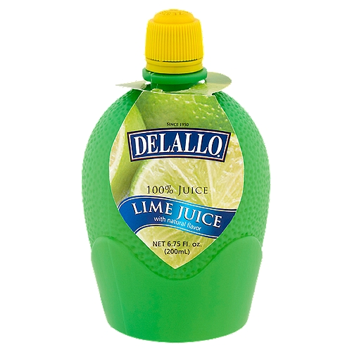 Delallo 100% Lime Juice, 6.75 fl oz