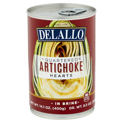 DeLallo Quartered Artichoke Hearts in Brine, 14.1 oz