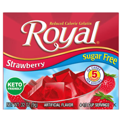 Royal Sugar Free Strawberry Reduced Calorie Gelatin, .32 oz