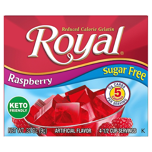 Royal Raspberry Reduced Calorie Gelatin, .32 oz
Only 5 Calories per Serving vs. 80 Calories in Other Leading Brands of Gelatin