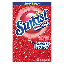 Sunkist Singles to Go! Strawberry Drink Mix, 6 count, 0.53 oz, 36 Each
