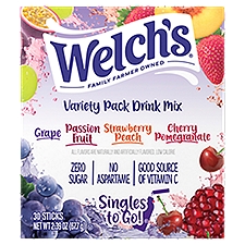 Welch's Singles To Go! Variety Pack Drink Mix, 30 count, 2.39 oz, 2.39 Ounce