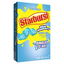 Starburst Zero Sugar Blue Raspberry Drink Mix, 6 count, 0.48 oz, 0.48 Ounce