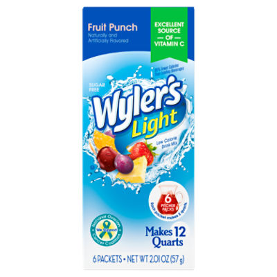 Wyler's Light Fruit Punch Low Calorie Drink Mix, 6 count, 2.01 oz