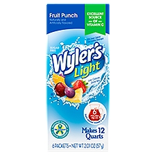 Wyler's Light Fruit Punch Low Calorie Drink Mix, 6 count, 2.01 oz, 2.01 Ounce