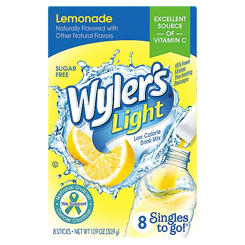 Wyler's Light Lemonade Low Calorie Drink Mix, 8 count, 1.09 oz