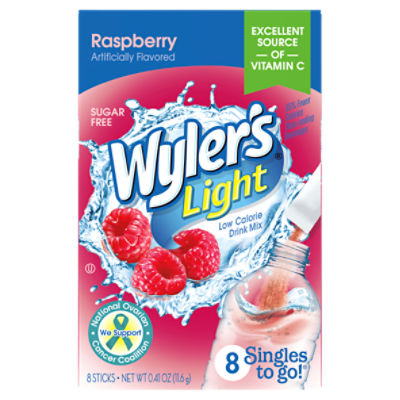 Wyler's Light Raspberry Low Calorie Drink Mix, 8 count, 0.41 oz - ShopRite