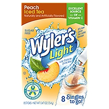 Wyler's Light Peach Iced Tea Singles To Go, 8 count, 0.47 oz
