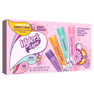 Wyler's Light Zero Sugar Freezer Bars Variety Pack, 0.85 oz, 10 count