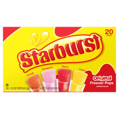 Starburst Original Freezer Pops, 1.5 oz, 20 count