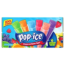 Pop-Ice 6 Assorted Flavors, Pops, 100 Each