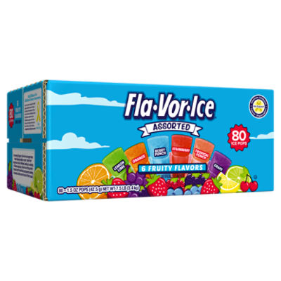 FlaVorIce 80ct 1.5oz Assorted Ice Pops, 7.5 Pound