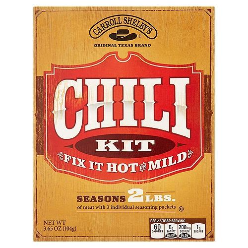 Carroll Shelby's Fix It Hot or Mild Chili Kit, 3.65 oz