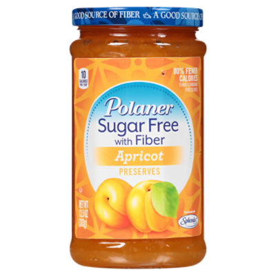 Polaner Sugar Free with Fiber Apricot Preserves, 13.5 oz