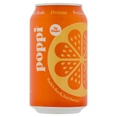 Poppi Orange Prebiotic Soda, 12 fl oz