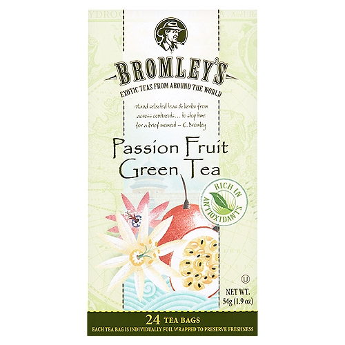 Bromley's Passion Fruit Green Tea Bags, 24 count, 1.9 oz