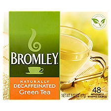 Bromley Naturally Decaffeinated Green Tea, Tea Bags, 48 Each
