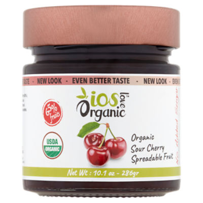 IOS Love Organic Sour Cherry Spreadable Fruit, 10.1 oz