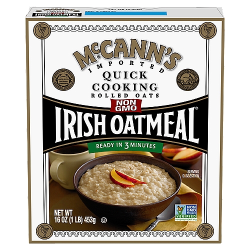 McCann's Quick Cooking Rolled Oats Irish Oatmeal, 16 oz
Oats are a good source of fiber. They contain no cholesterol and are low in fat and saturated fat. One serving of oatmeal supplies 1g total fat.