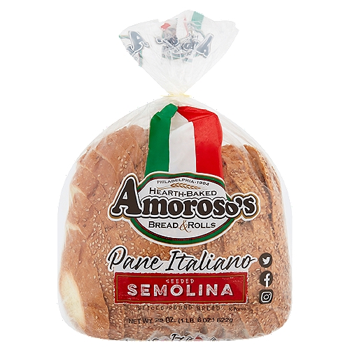 Amoroso's Baking Company Pane Italiano Seeded Semolina Sliced Round Bread, 22 oz