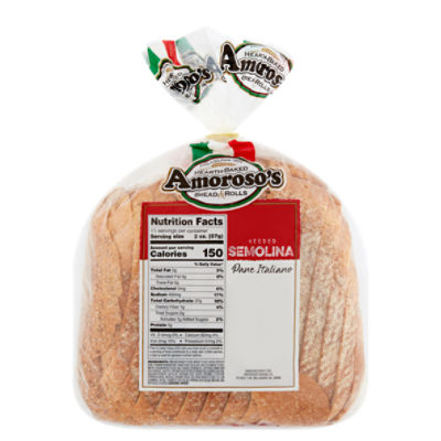 Amoroso's Baking Company Pane Italiano Seeded Semolina Sliced Round Bread, 22 oz