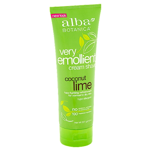 Alba Botanica Coconut Lime Very Emollient Cream Shave, 8 oz
