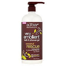 Alba Botanica Very Emollient Bath & Shower Gel, Coconut Rescue, 32 Ounce