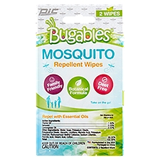 Pic Bugables Mosquito Repellent Wipes, 2 count