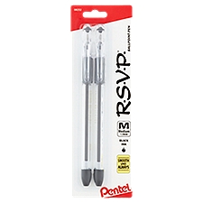Pentel R.S.V.P. Medium 1.0mm Black Ink Ballpoint Pen, 2 count, 1 Each