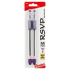 Pentel R.S.V.P. Medium 1.0mm Violet Ink Ballpoint Pen, 2 count, 2 Each