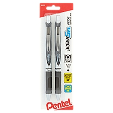 Pentel EnerGel RTX Medium 0.7mm Black Ink, Liquid Gel Pen, 2 Each