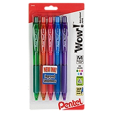 Pentel Wow! Medium 1.0mm Ballpoint Pens, 5 count, 6 Each