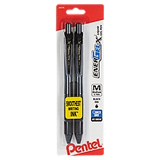 Pentel EnerGel-X Medium 0.7mm Black Ink Liquid Gel Pen, 2 count, 2 Each