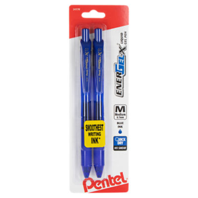 Pentel EnerGel-X Medium 0.7mm Blue Ink Liquid Gel Pen, 2 count, 2 Each