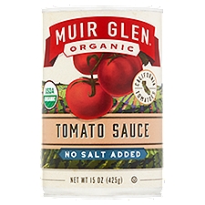 Muir Glen Organic No Salt Added, Tomato Sauce, 15 Ounce
