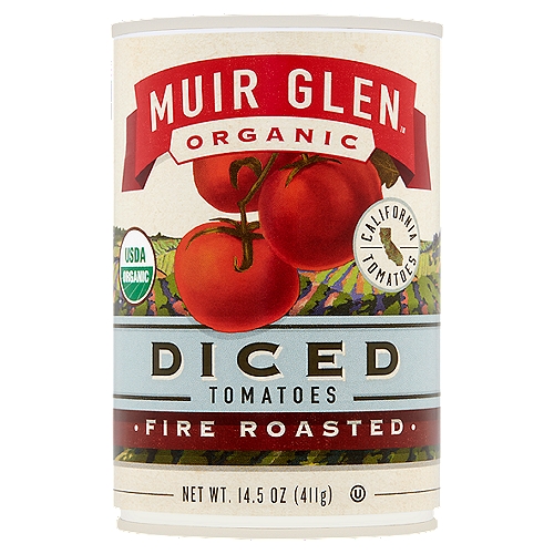 Tomatoes are harvested at peak flavor, fire roasted over an open flame to accentuate their sweet flavor, diced then seasoned lightly with a dash of sea salt.