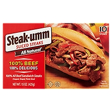 Steak-umm 100% All Beef Sandwich Steaks, 10 count, 15 oz, 15 Ounce